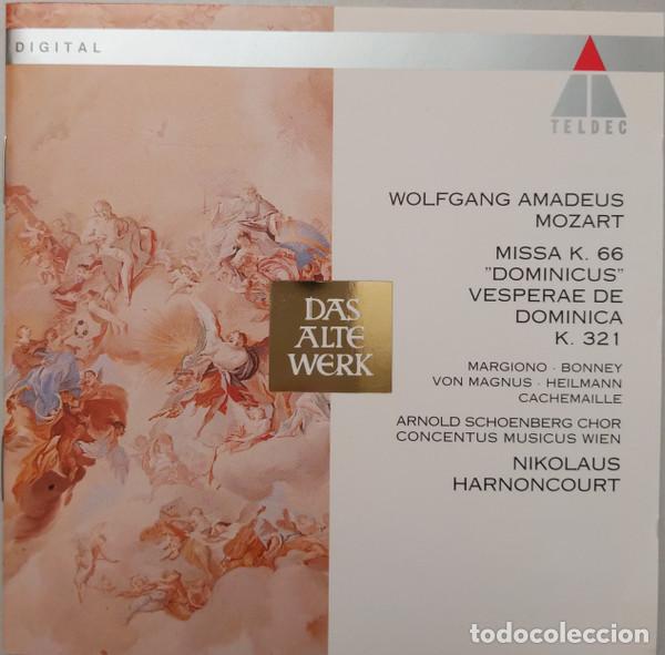 Music CDs: WOLFGANG AMADEUS MOZART Y OTROS - MOZART: MISSA &rdquo;DOMINICUS&rdquo; ; VESPERAE DE DOMINICA ; HARNONCOURT - C