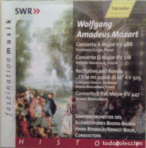 CDs de m&uacute;sica: WOLFGANG AMADEUS MOZART Y OTROS - CONCERTO A MAJOR KV 488 / CONCERTO D MAJOR KV 218 / RECITATIVO AND