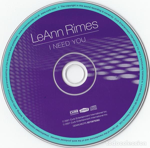 CDs de m&uacute;sica: LEANN RIMES - I NEED YOU - CD - Foto 3