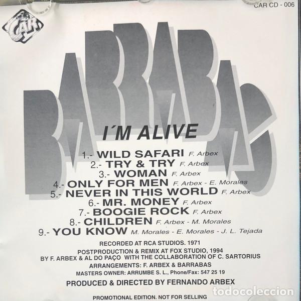 CDs de m&uacute;sica: BARRABAS - IM ALIVE - CD - Foto 4