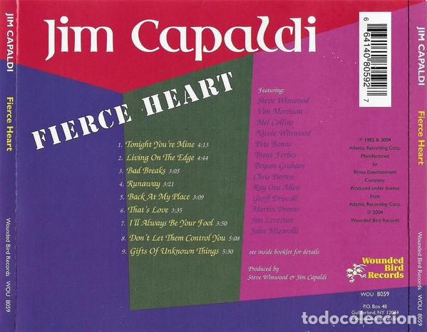 CDs de m&uacute;sica: JIM CAPALDI - FIERCE HEART - CD - Foto 2