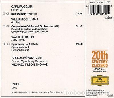 CDs de m&uacute;sica: Ruggles: Sun-treader / Schuman: Violin Concerto / Piston: Symphony No. 2- 0028942986022