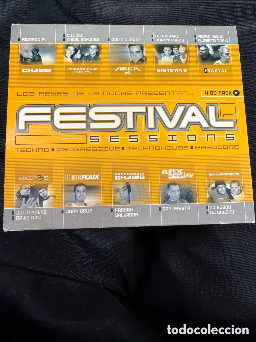 CDs de m&uacute;sica: FESTIVAL SESSIONS - CHASIS + AREA + SISTEMA 3 + FRAKTAL + JULIO NAVAS + DANI FIESTA CD DOBLE