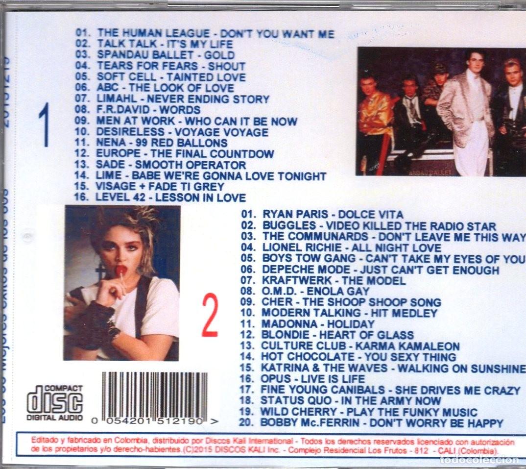 CDs de m&uacute;sica: LO MEJOR DE LOS 80s 2 CD 36 &Eacute;XITOS - Foto 2