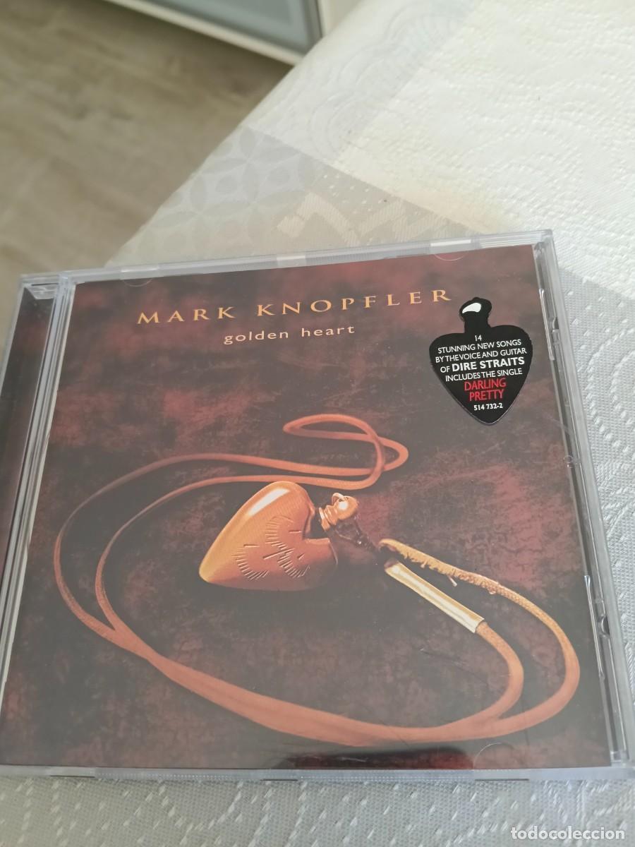 CDs de m&uacute;sica: RAR CD. MARK KNOPFLER. GOLDEN HEART. STICKER. DIRE STRAITS