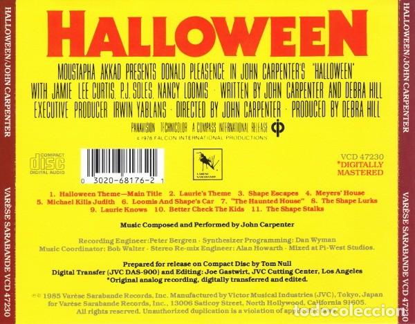CDs de m&uacute;sica: John Carpenter &lrm;&ndash; Halloween - Foto 2