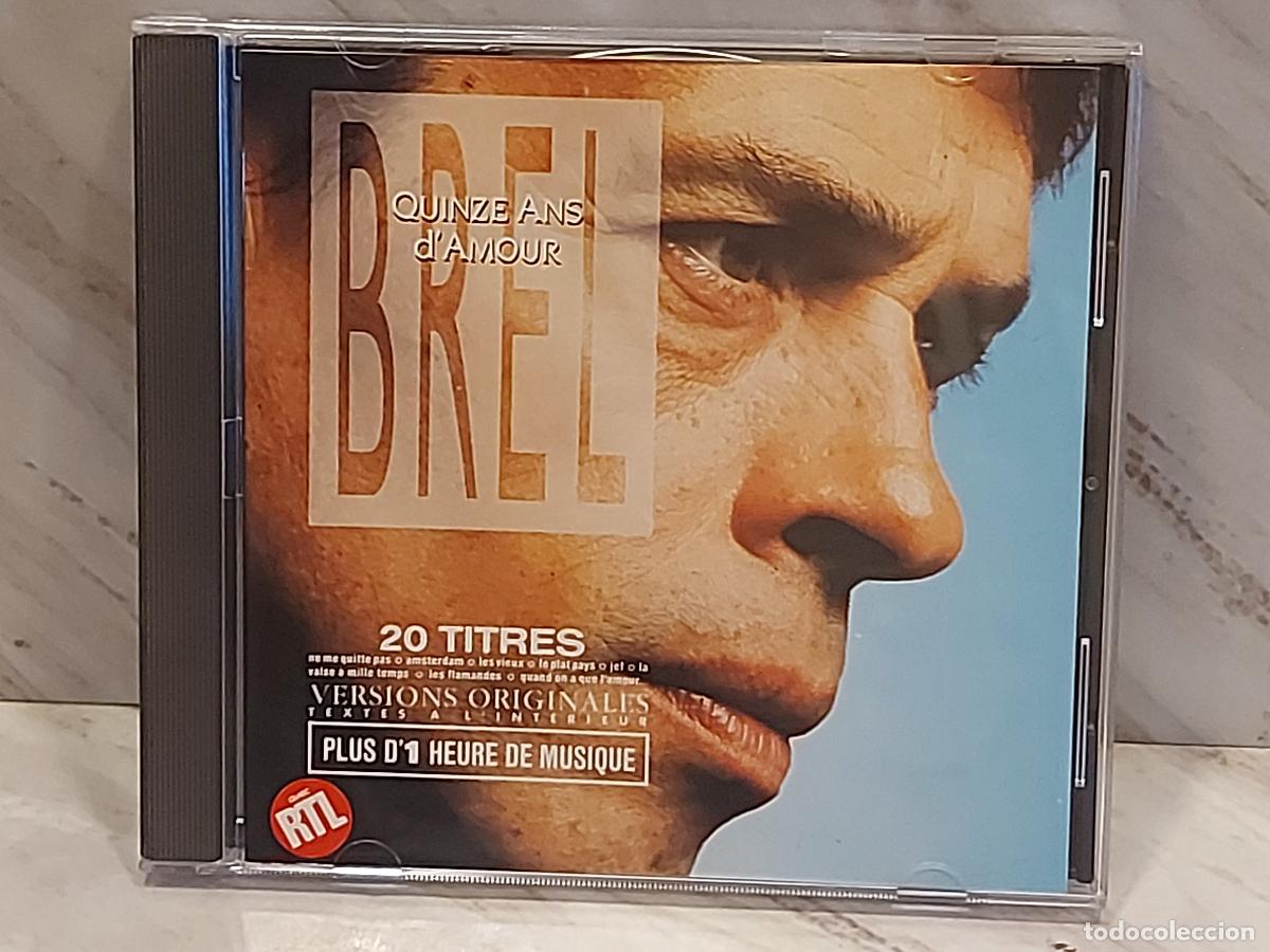 CDs de m&uacute;sica: JACQUES BREL | QUINZE ANS D'AMOUR | CD BARCLAY 1988 | 20 TEMAS | CALIDAD LUJO