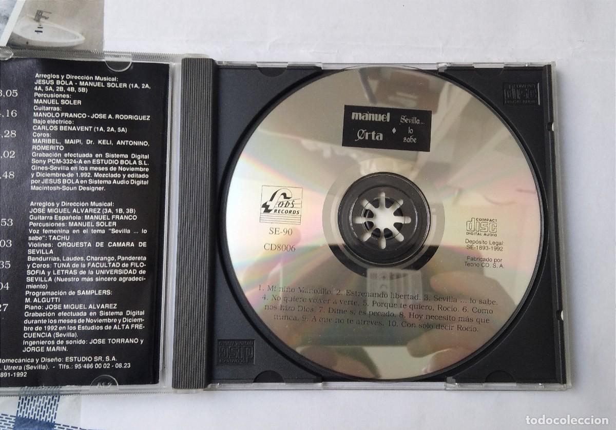 CDs de m&uacute;sica: CD Manuel Orta - Sevilla... lo sabe - Foto 2
