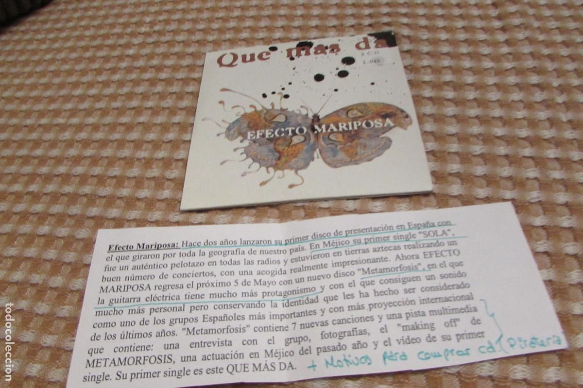 CDs de m&uacute;sica: CD single CADENA 100- Efecto Mariposa &lrm;&ndash; Que Mas Da - Foto 1