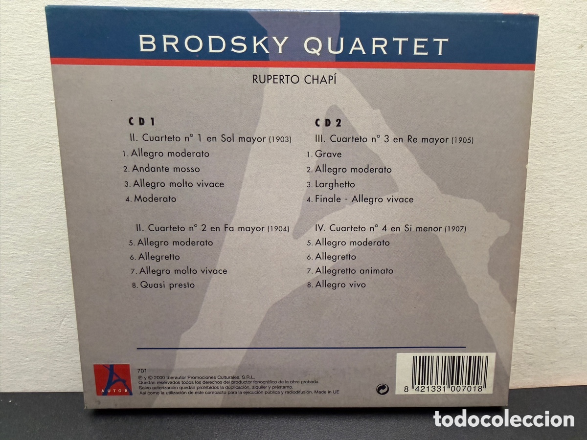 CDs de m&uacute;sica: Chap&iacute; - Brodsky Quartet - Cuartetos I, II, III y IV (2xCD) - Foto 2