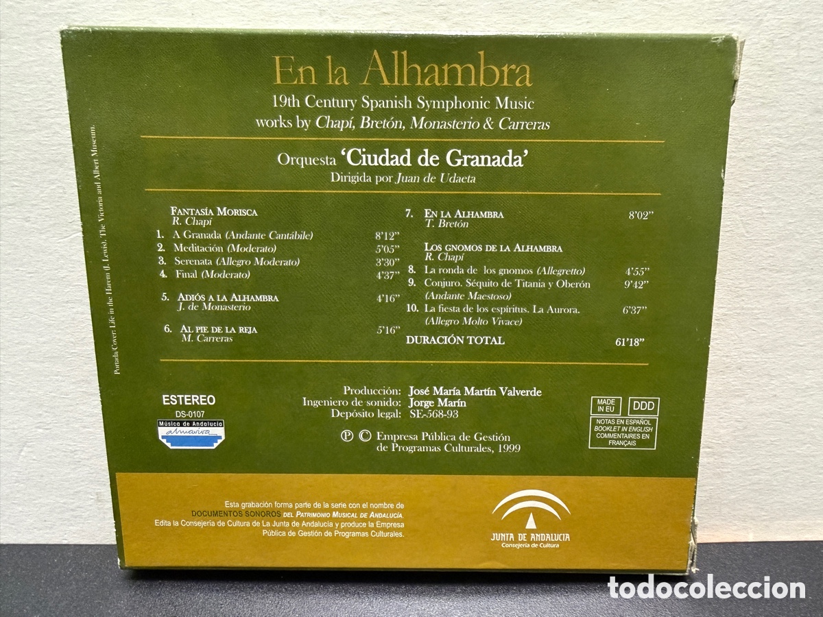 CDs de m&uacute;sica: Chap&iacute; - Juan de Udaeta - En la Alhambra (CD) - Foto 2