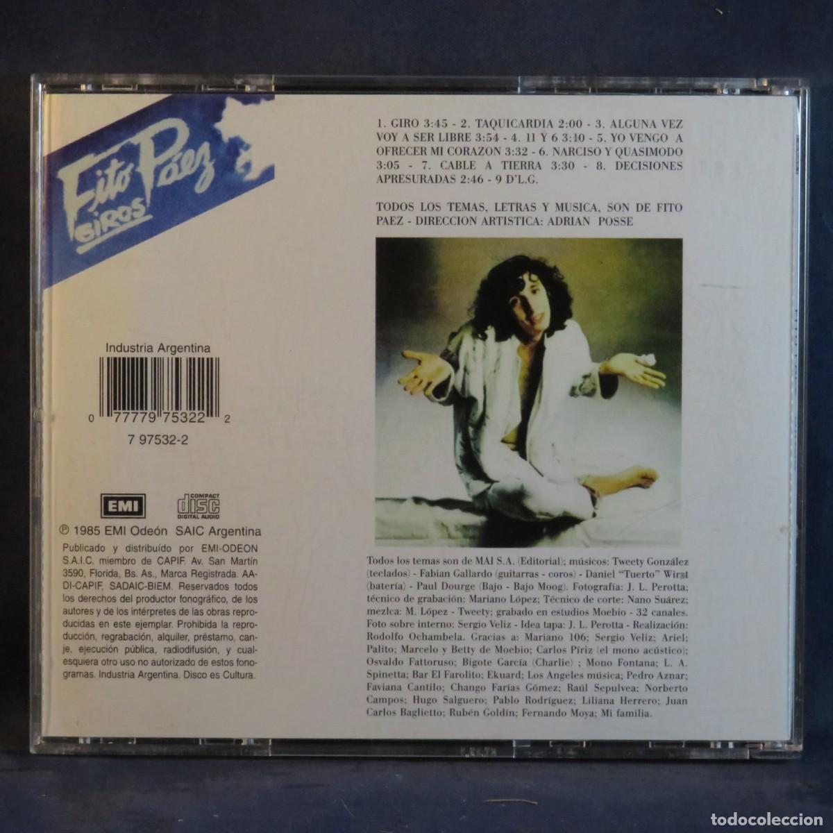CDs de m&uacute;sica: FITO PAEZ - GIROS - CD - Foto 2