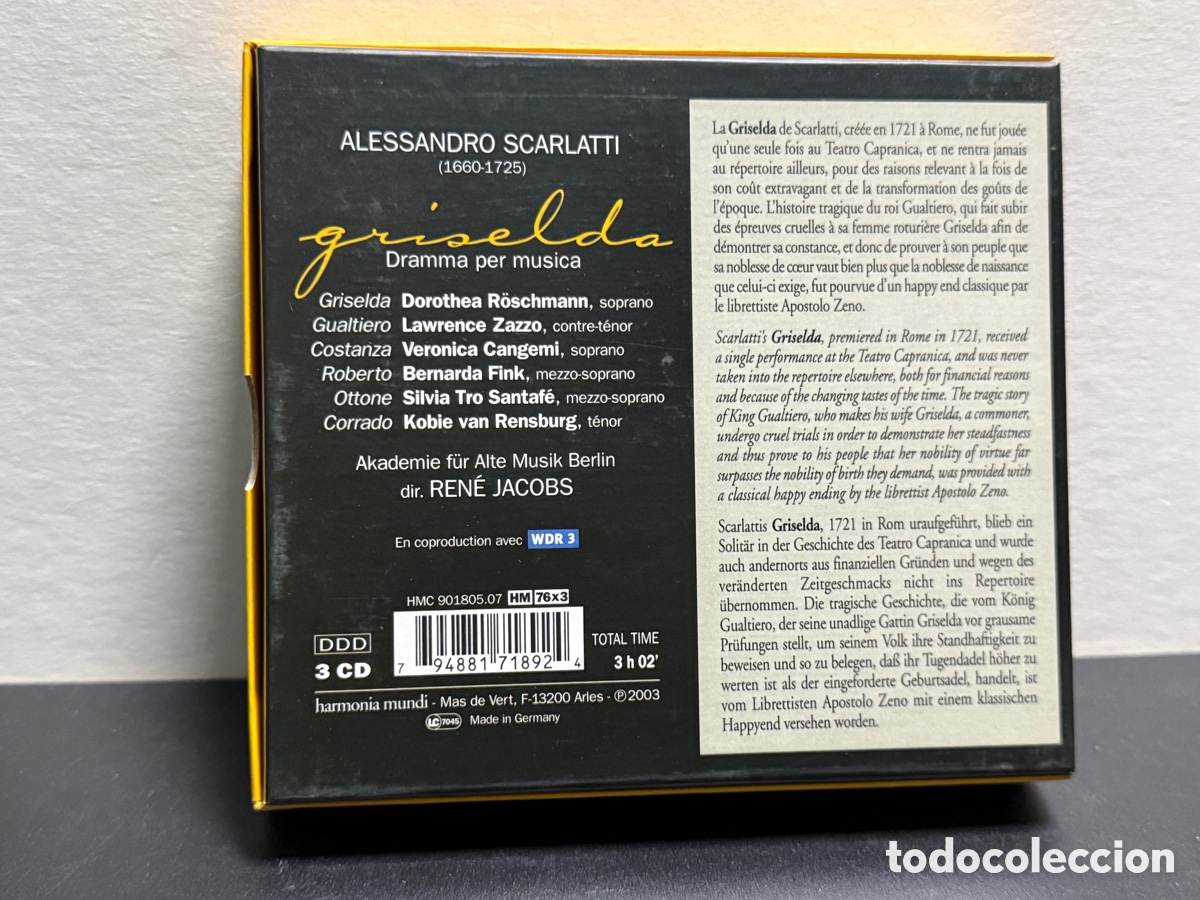 CDs de m&uacute;sica: A. Scarlatti - Ren&eacute; Jacobs - Griselda (3xCD) - Foto 2