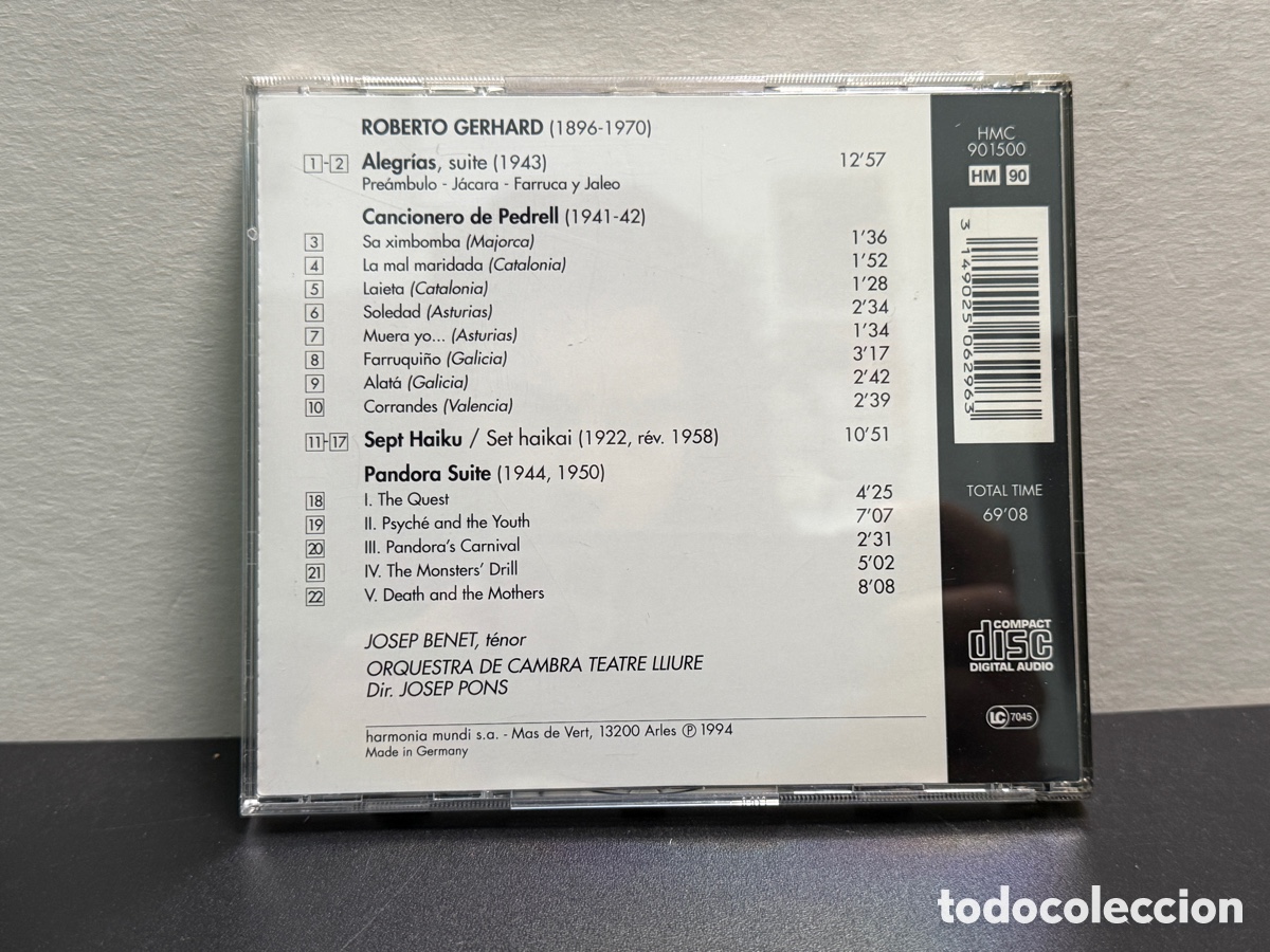 CDs de m&uacute;sica: Gerhard - Cancionero De Pedrell (CD) - Foto 2