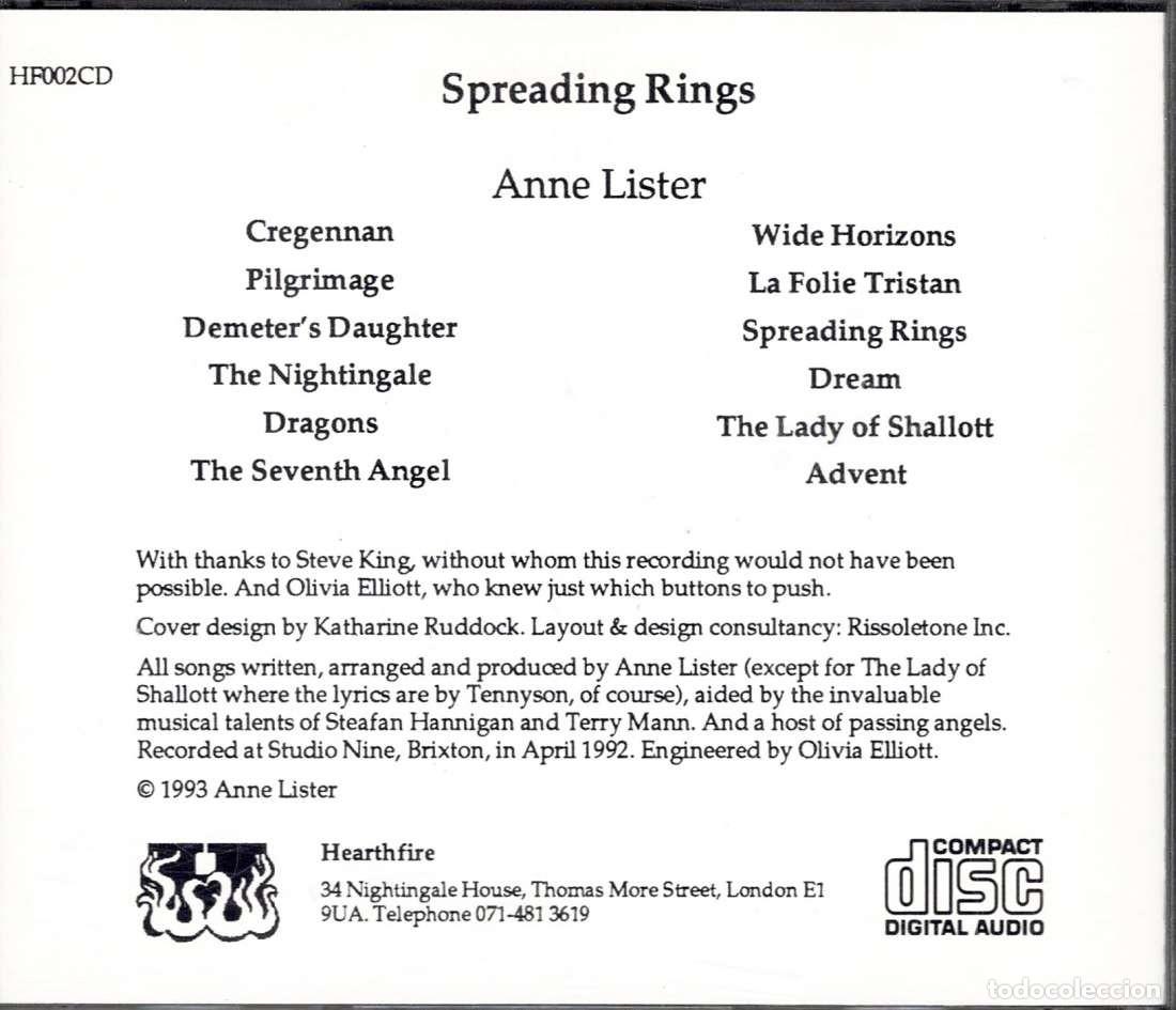 CDs de m&uacute;sica: Anne Lister - Spreading Rings. CD - Foto 2