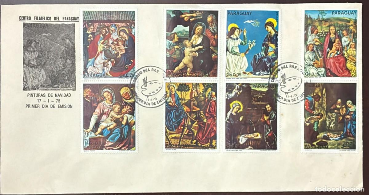 CDs de m&uacute;sica: MI) 1975 PARAGUAY, FDC,WITH THE SERIES OF CHRISTMAS PAINTINGS STAMPS,VF.