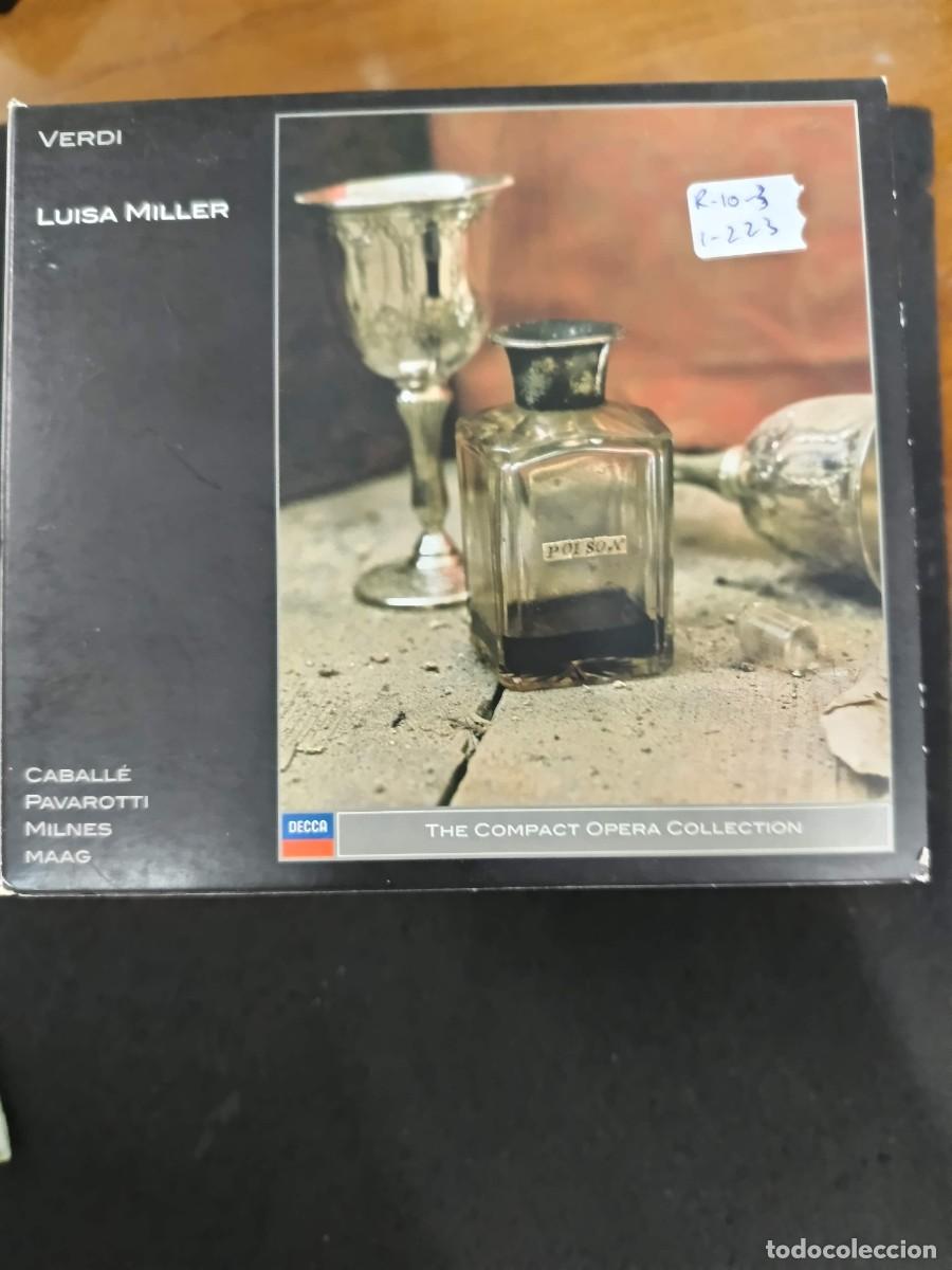 CDs de m&uacute;sica: 2 CD. VERDI: LUISA MILLER. DIR: PETER MAAG. INT&Eacute;RP: CABALL&Eacute;, PAVAROTTI, MILNES