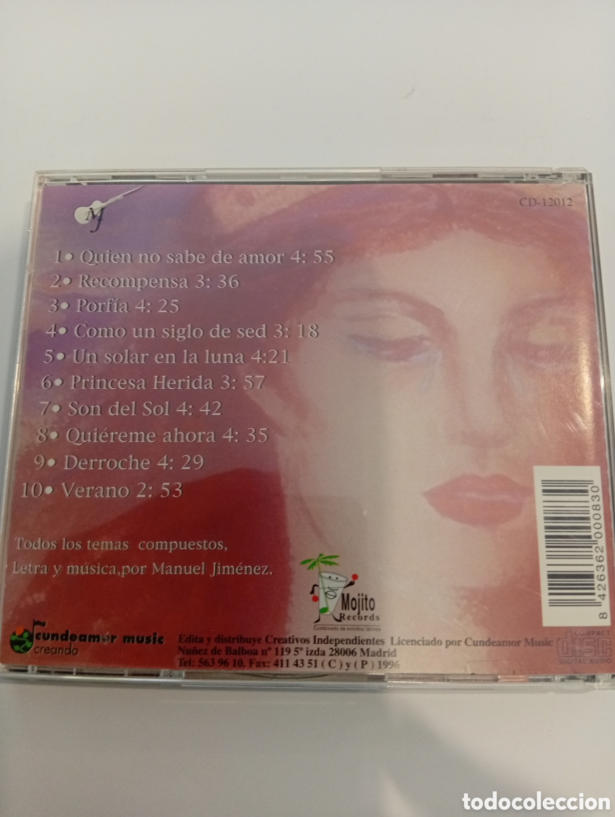 CDs de m&uacute;sica: Manuel Jim&eacute;nez Princesa herida - Foto 2