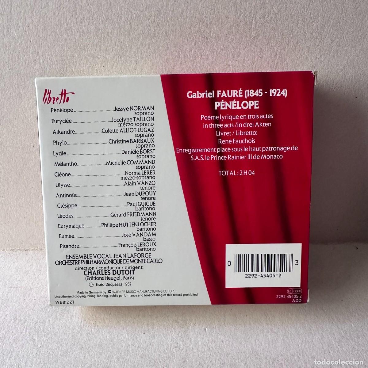 CDs de m&uacute;sica: Faur&eacute; - Charles Dutoit - P&eacute;n&eacute;lope (2xCD) - Foto 2