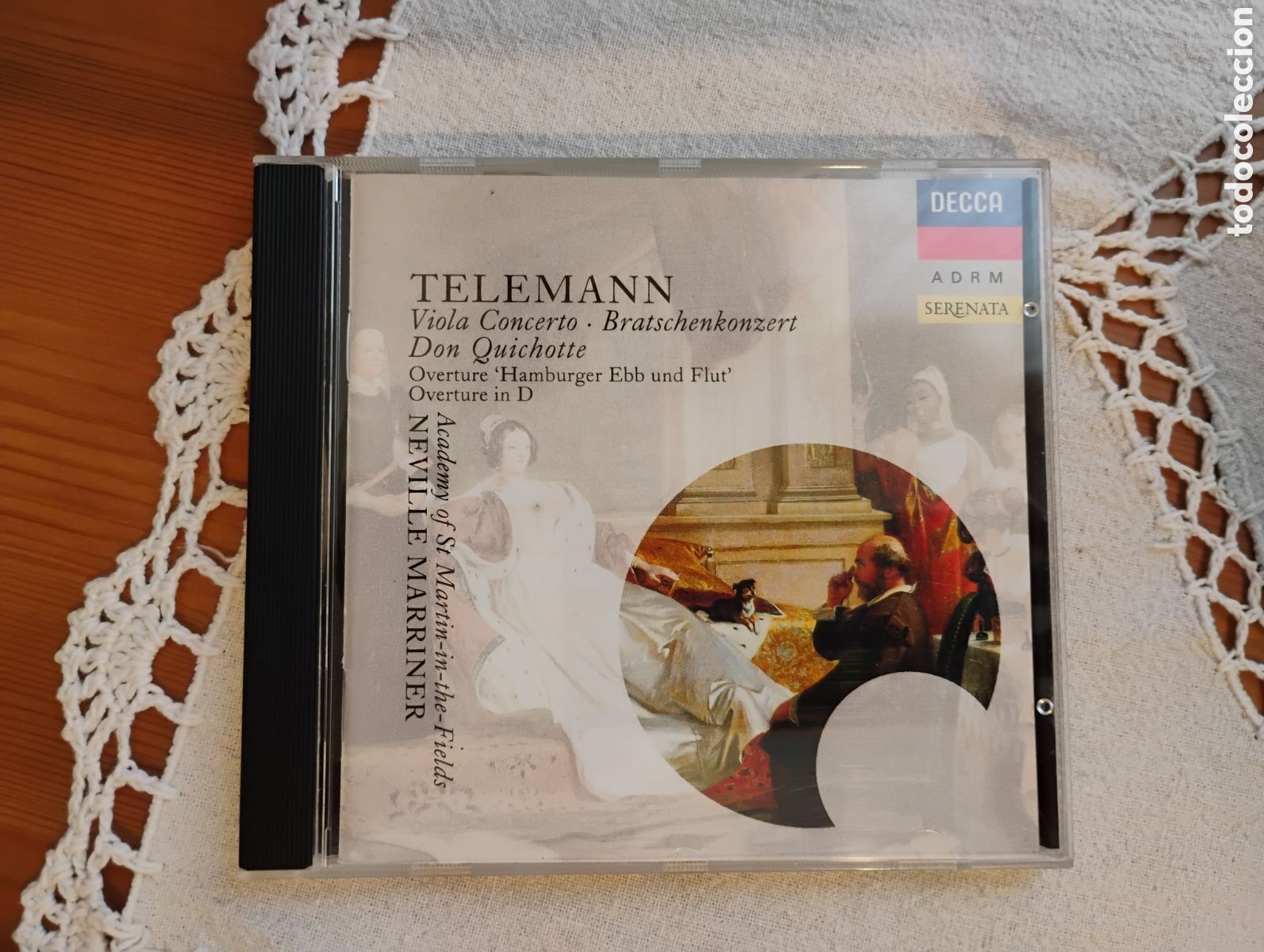 CDs de m&uacute;sica: Telemann: Don Quijote, Obertura Hamburger, Obertura en do, Concierto de Viola. Marriner. Decca