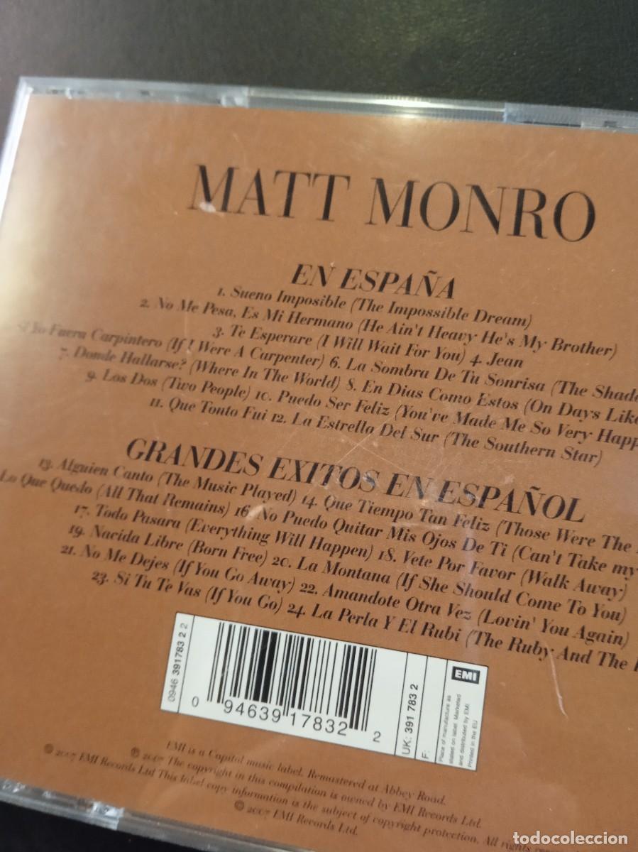 CDs de m&uacute;sica: MATT MONRO- EN ESPA&Ntilde;A Y GRANDES &Eacute;XITOS EN ESPA&Ntilde;OL. CD TWOOFER. - Foto 2