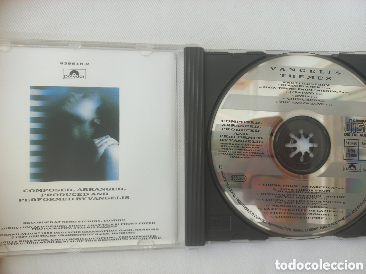 CDs de m&uacute;sica: Vangelis &ndash; Themes - CD POLYDOR 1989 - Foto 2