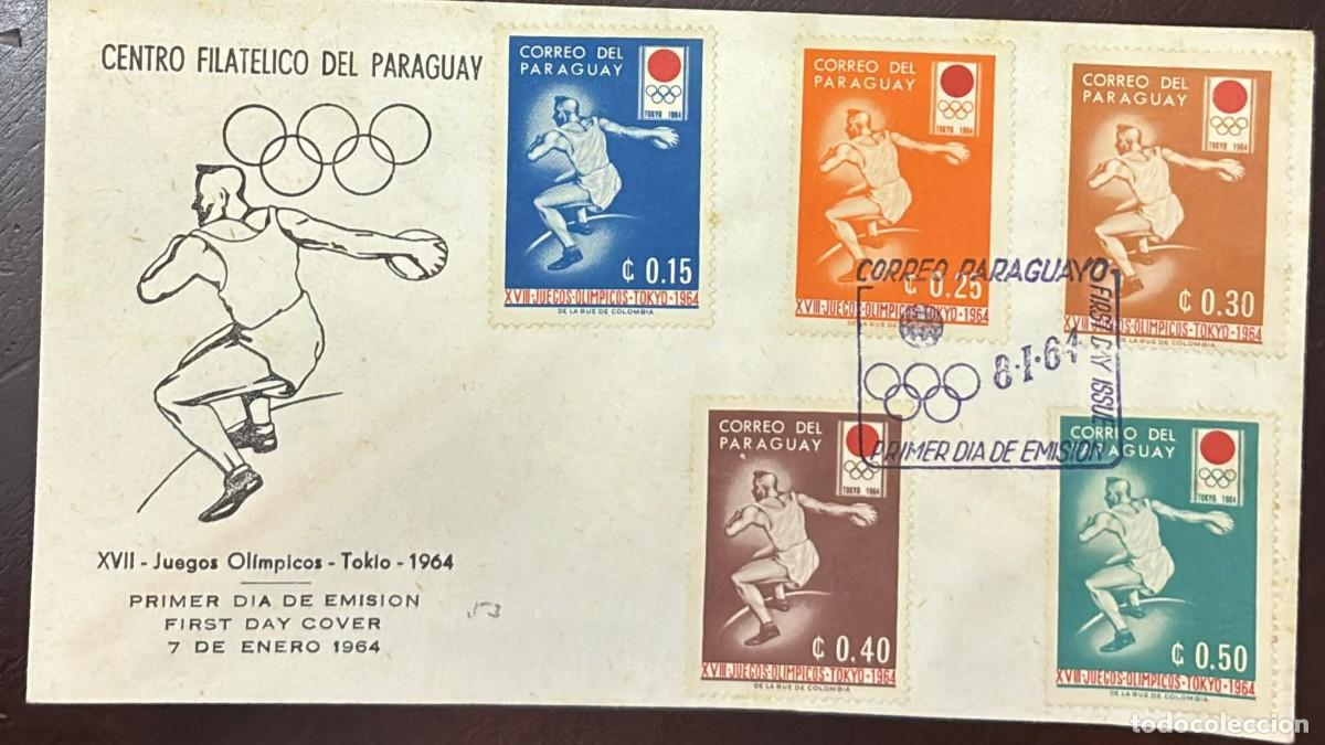 CDs de m&uacute;sica: MI) 1964 PARAGUAY, FDC,WITH THE 17TH OLYMPIC GAMES IN TOKYO '64,VF.