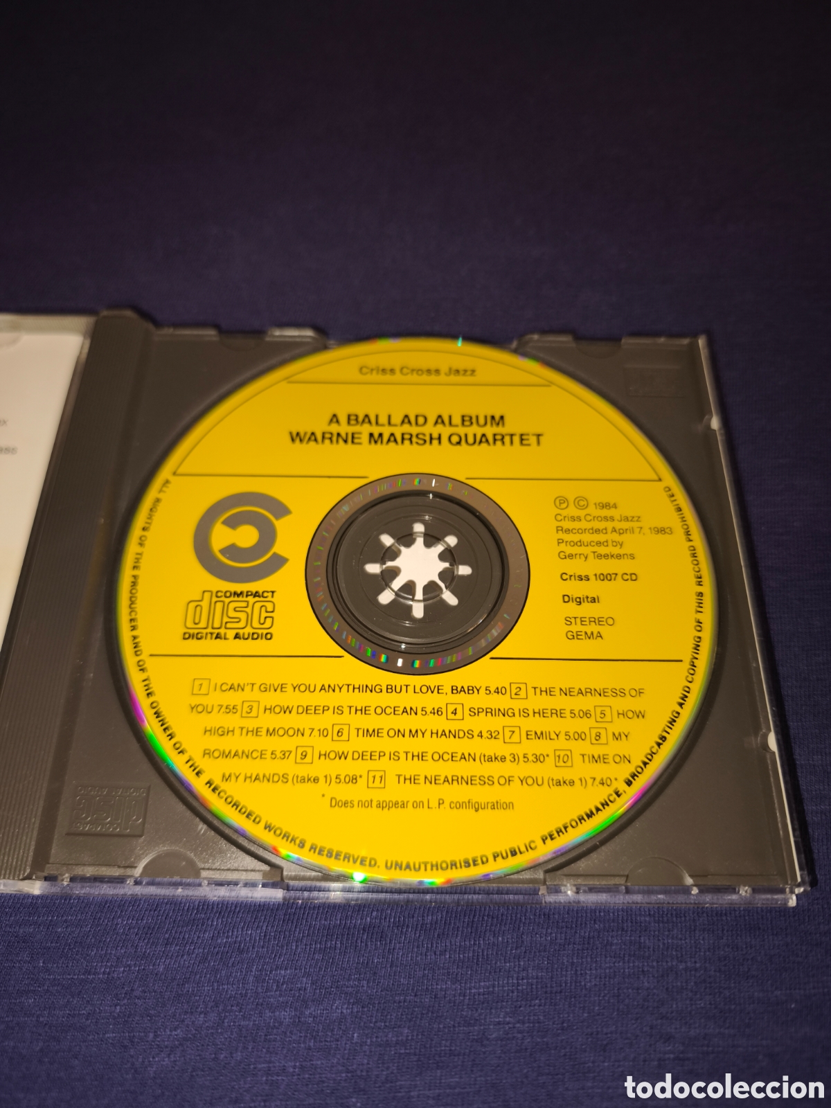 CDs de m&uacute;sica: Warne Marsh Quartet A ballad album - Foto 3