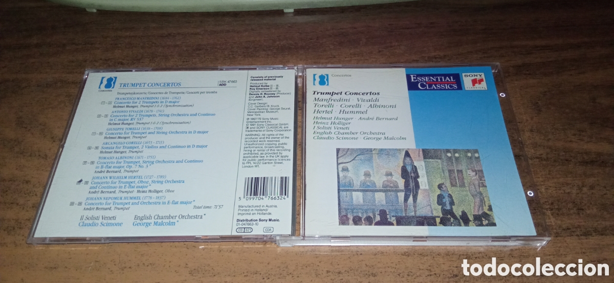 CDs de m&uacute;sica: TRUMPET CONCERTOS - Manfredini * Vivaldi * Torelli * Corelli (Sony Classical 1991)
