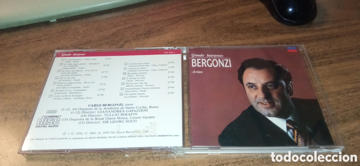 CDs de m&uacute;sica: Carlo Bergonzi. Grandes interpretes * Arias (Decca)