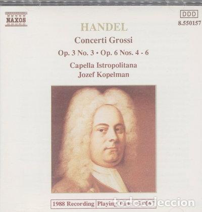 CDs de m&uacute;sica: Handel: Concerti Grossi Op. 3 No. 3 & Op. 6 Nos. 4-6- 0730099515726