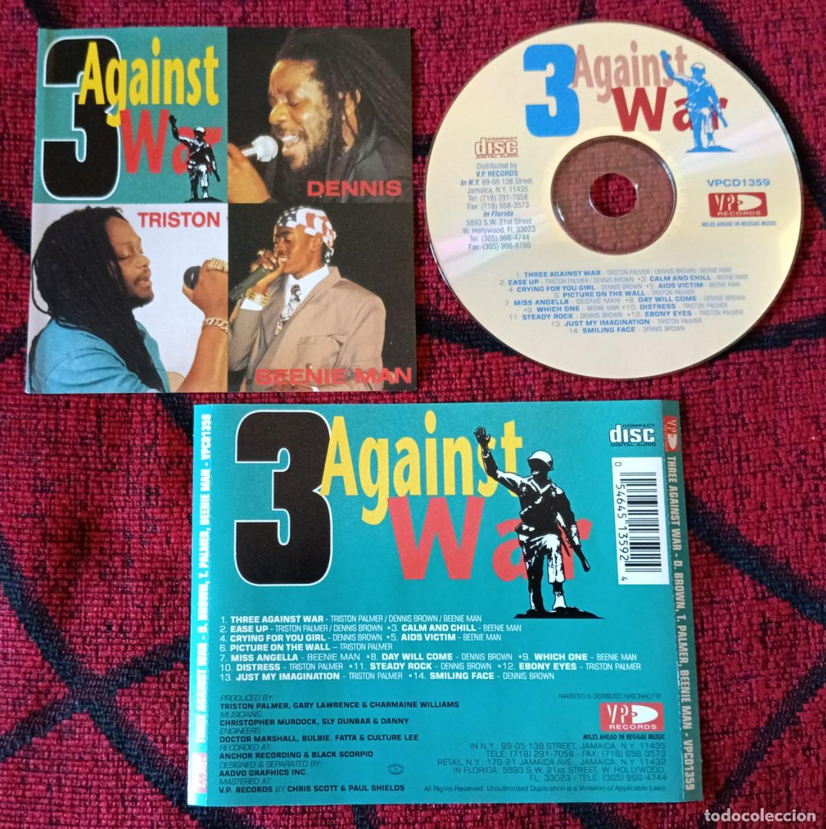 CDs de m&uacute;sica: DENNIS BROWN / BEENIE MAN / TRISTAN PALMER ** 3 Against War ** CD 1994 USA