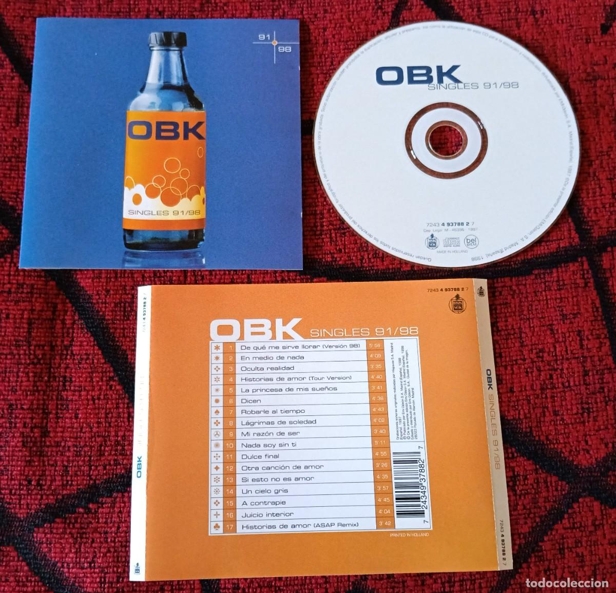 CDs de m&uacute;sica: OBK ** Singles 91/98 ** CD 1998
