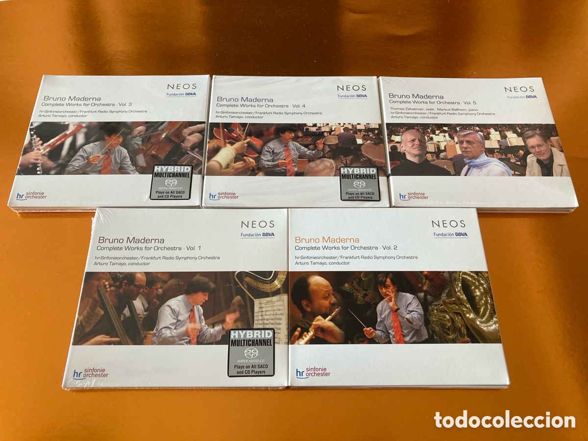 CDs de m&uacute;sica: Lote 5 SACD Bruno Maderna Complete Works for Orchestra Vol. 1-5. NEOS. Arturo Tamayo. Precintados