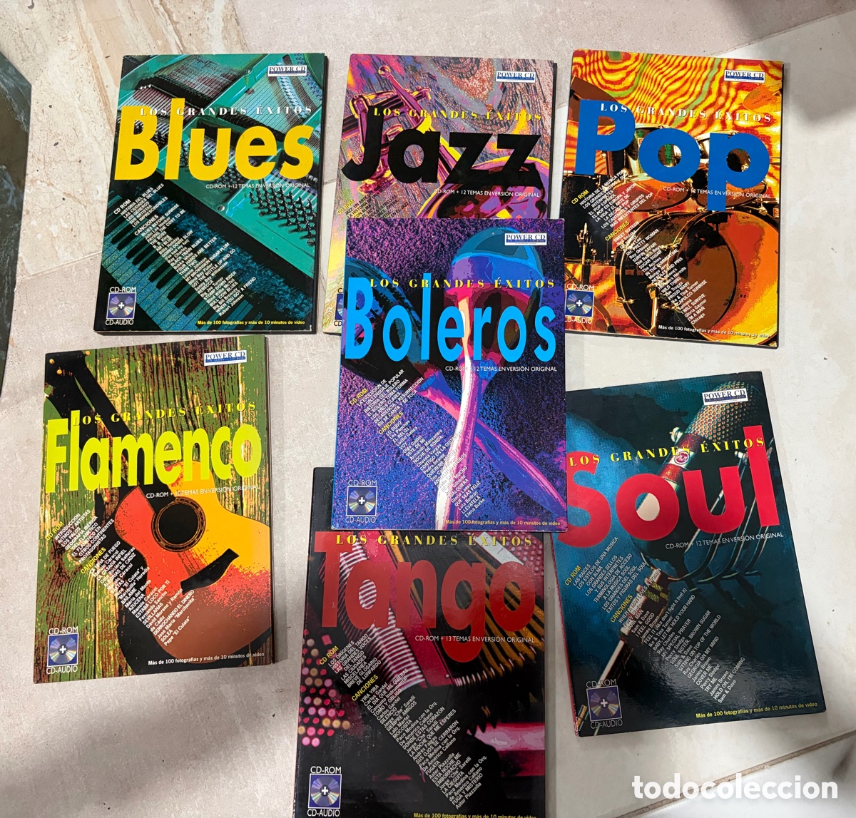 CDs de m&uacute;sica: Lote 7 cds m&uacute;sica los grandes &eacute;xitos jazz blues flamenco tango soul pop
