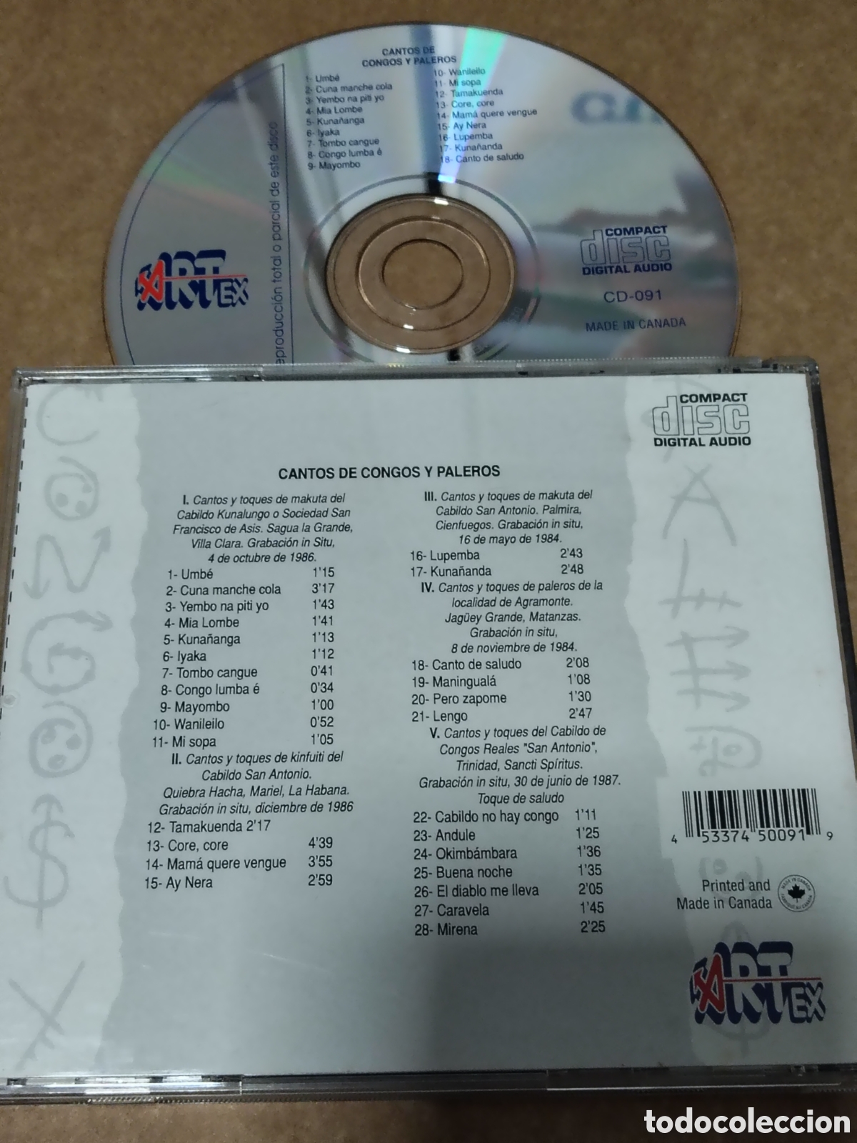 CDs de m&uacute;sica: Cantos de Congos y Paleros - Foto 2