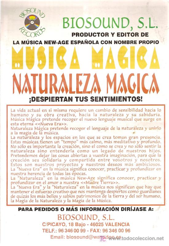 M&uacute;sica de colecci&oacute;n: Cat&aacute;logo de novedades de Biosound Records. - Foto 1