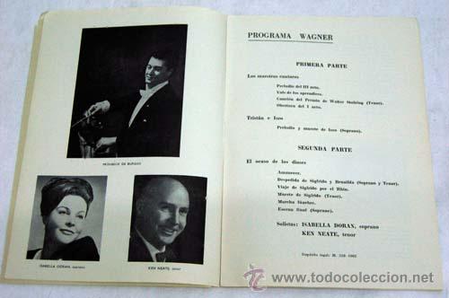 M&uacute;sica de colecci&oacute;n: Programa concierto Orquesta Nacional 1966 Teatro Real Madrid Programa Wagner - Foto 2