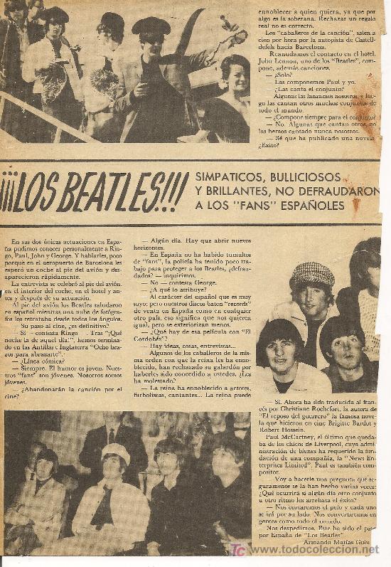 M&uacute;sica de colecci&oacute;n: THE BEATLES 1965 / 1974. RECORTES  ( FANS, LECTURAS )