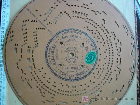 Musica di collezione: Flores de Espa&ntilde;a: Malague&ntilde;a /Fleurs d'Espagne: Aire populare/ ...Disco cart&oacute;n perforado para Arist&oacute;n