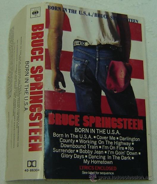 M&uacute;sica de colecci&oacute;n: CARATULA CASETE BRUCE SPRINGSTEEN BORN IN THE USA-CON LETRAS CANCIONES- CBS 1984