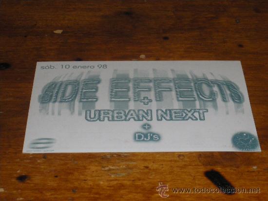 M&uacute;sica de colecci&oacute;n: FLYER SIDE EFFECTS + URBAN NEXT. SALA ENERGIA, ENERO 1998 GRANADA.