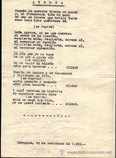 Musica di collezione: LETRA DE CANCION AURORA MECANOGRAFIADA EN ZARAGOZA 10/11/1955