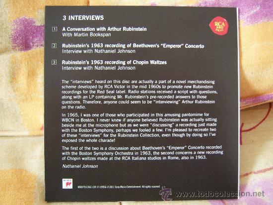 M&uacute;sica de colecci&oacute;n: (CD) ARTHUR RUBINSTEIN 3 interviews with Martin Bookspan and Nathaniel Johnson - Foto 2