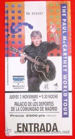 Musica di collezione: ENTRADA CONCIERTO PAUL MACCARTNEY - DIARIO EL MUNDO