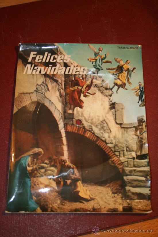 M&uacute;sica de cole&ccedil;&atilde;o: Fonopostal.Tarjeta disco a&ntilde;o 1959. Felices Navidades. Regalo de Antibioticos, S.A. Le&oacute;n.