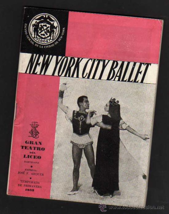 M&uacute;sica de colecci&oacute;n: GRAN TEATRO DEL LICEO - NEW YORK CITY BALLET PROGRAMA 1952 - CONC.BARROCO - J.S.BACH