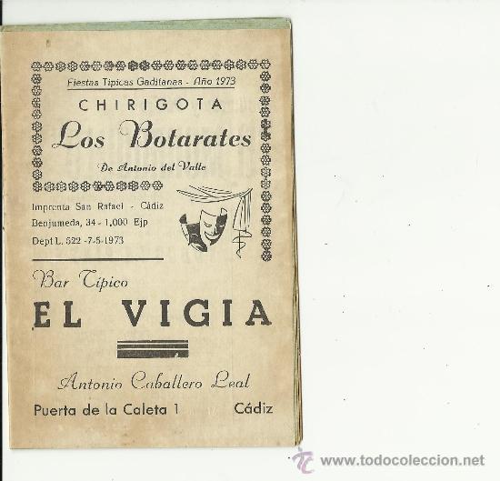 M&uacute;sica de colecci&oacute;n: Carnaval de cadiz.Libreto de la chirigota Los botarates 1973