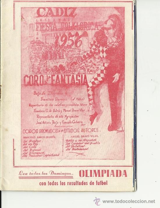 M&uacute;sica de colecci&oacute;n: Carnaval de cadiz.Libreto del coro La Fantasia 1956