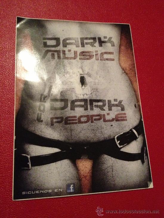 M&uacute;sica de colecci&oacute;n: Pegatina de Dark Music. Tama&ntilde;o postal. - Foto 1